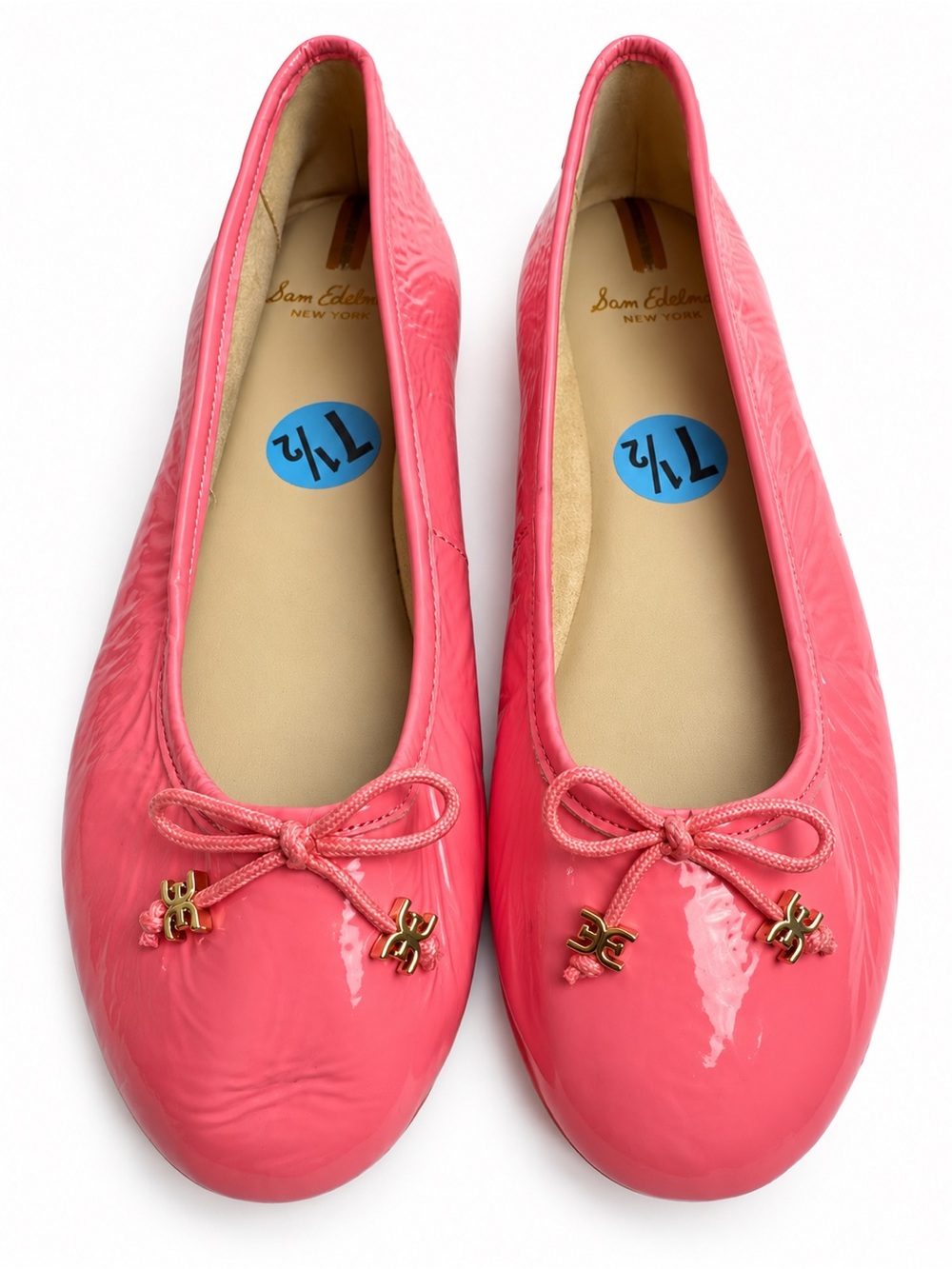 Sam Edelman Flora Pink Patent Leather Ballet Flats 7.5 NWOB